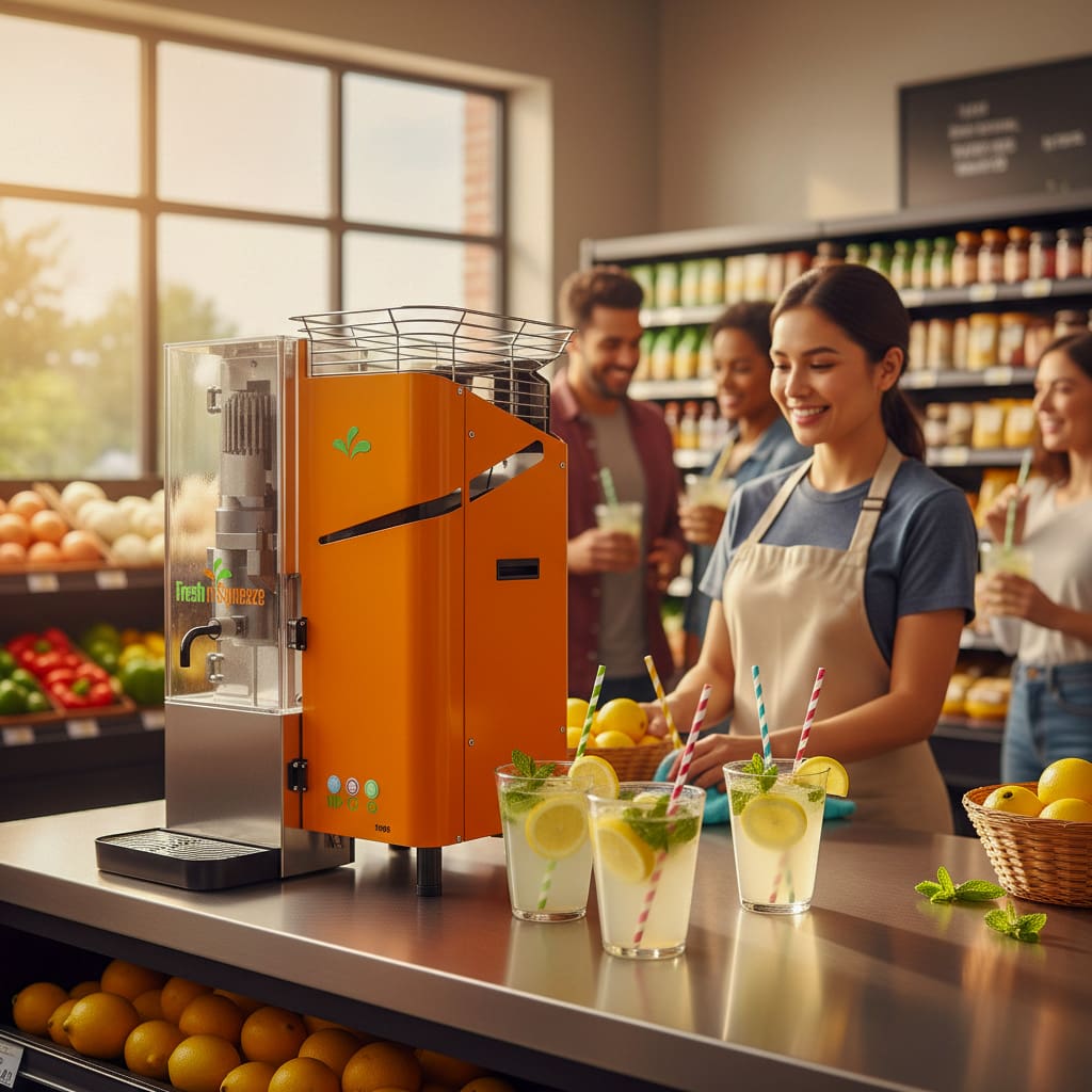The Fresh'n Squeeze 1800 at a Grocery Store making fresh lemonade.