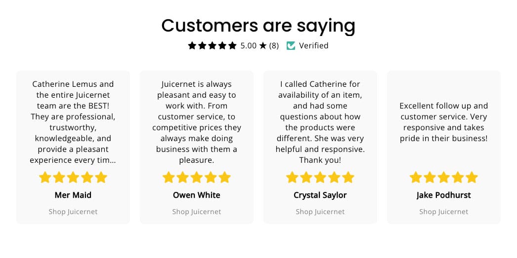 Customer-verified-testimonials
