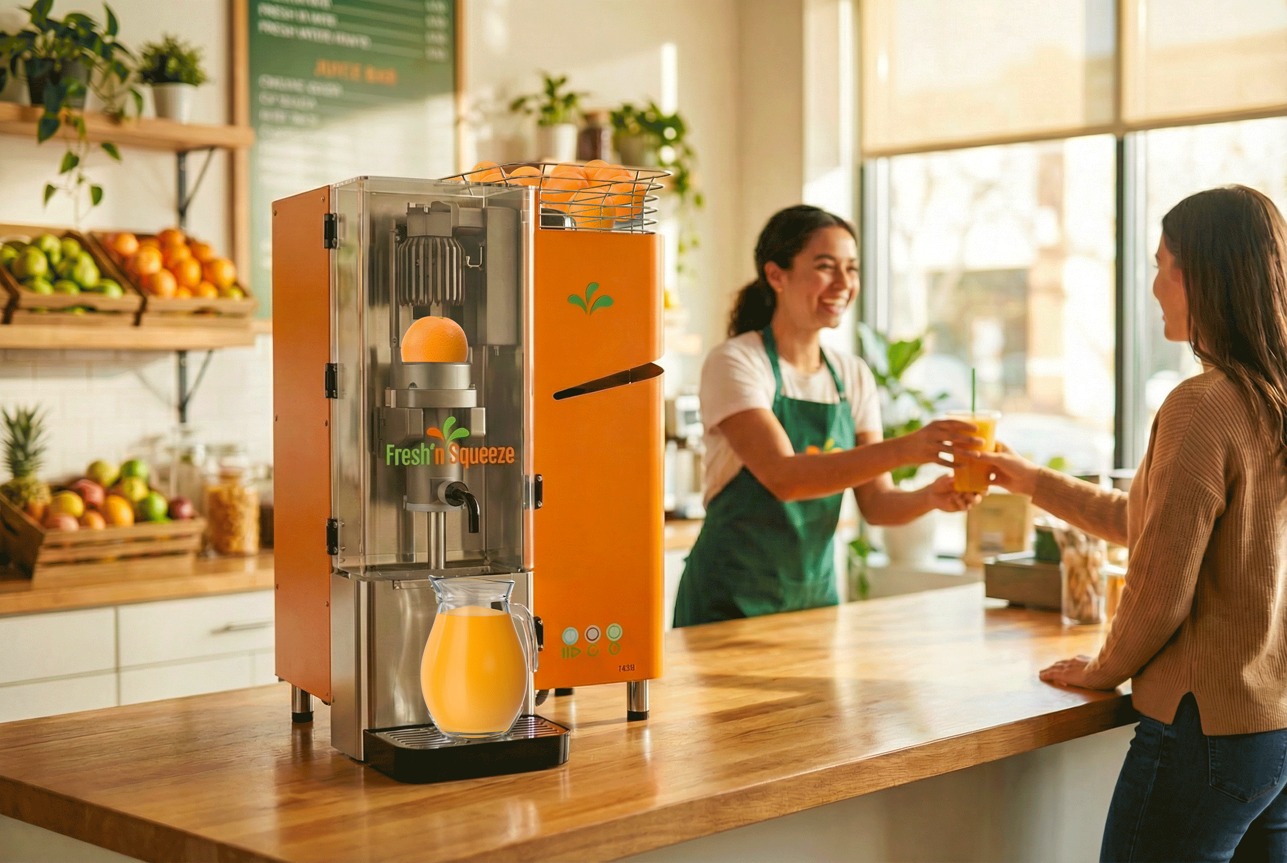Serve fresh citrus without slowing service. Up to 50% more juice per fruit. Zero head swaps between oranges, lemons, limes, and tangerines. Get your special pricing now