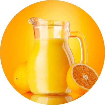 A fresh glass of delicious orange juice.