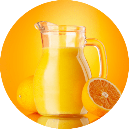 A fresh glass of delicious orange juice.